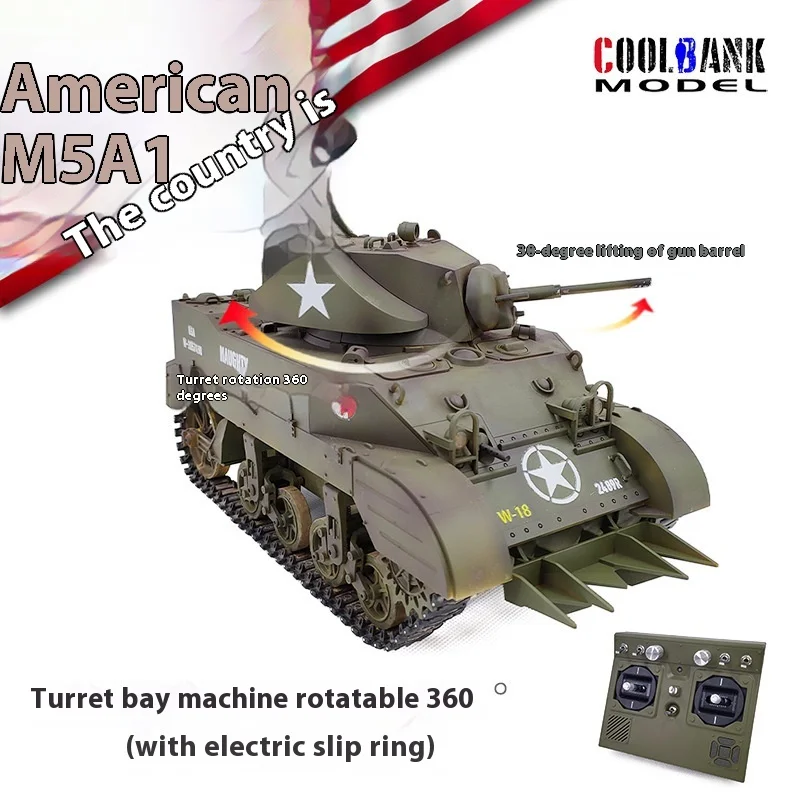 Kubing Ke Cross Border Stuart M5a1 Electric Remote Control Tank Smoke Simulation Military Model Toy In The United States