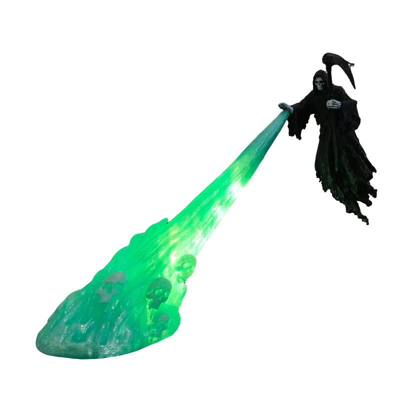 3D Printed The Soul‑Beam Reaper Figurine USB Plug-In Light Up Death Ghost Ornament for Bookshelf Desk Spooky Halloween Decors