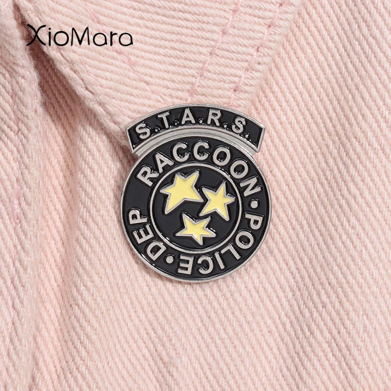 Stars Raccoon City Enamel Pin Special Tactics and Rescue Service Game Brooch Lapel Badge Jewelry Accessories