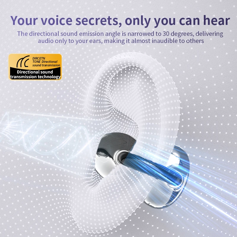 Q108 AI translation Ear Clip Wireless Earphones Bluetooth 6.1 Open-Ear Headphones Clip-On Sports Earbuds IPX5 Waterproof AI-Bass