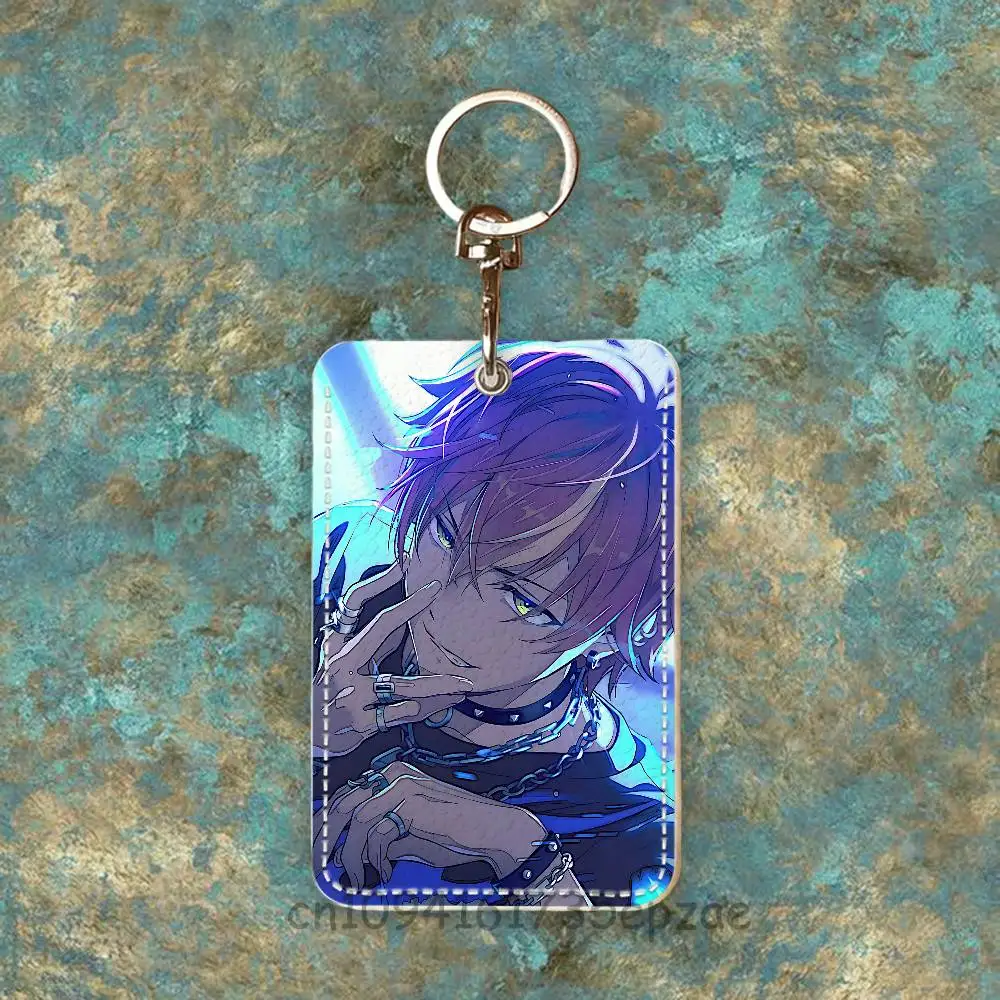 A-Akito S-Shinonome Porta Carte Premium in Pelle PU con Moschettone in Metallo, Design Personalizzabile per Uso Quotidiano