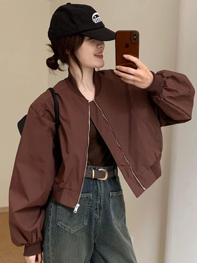 

Vintage Jackets Women Harajuku High Street Baggy Trendy Long Sleeve All-match Coats Minimalist Casual Clothing Simple Solid Cozy