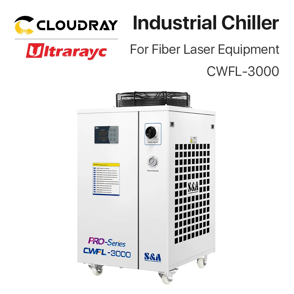 Ultrarayc S&A CWFL-3000 Series อุตสาหกรรม Air Chiller สําหรับ 3000W เลเซอร์แกะสลักอุปกรณ์เครื่อง