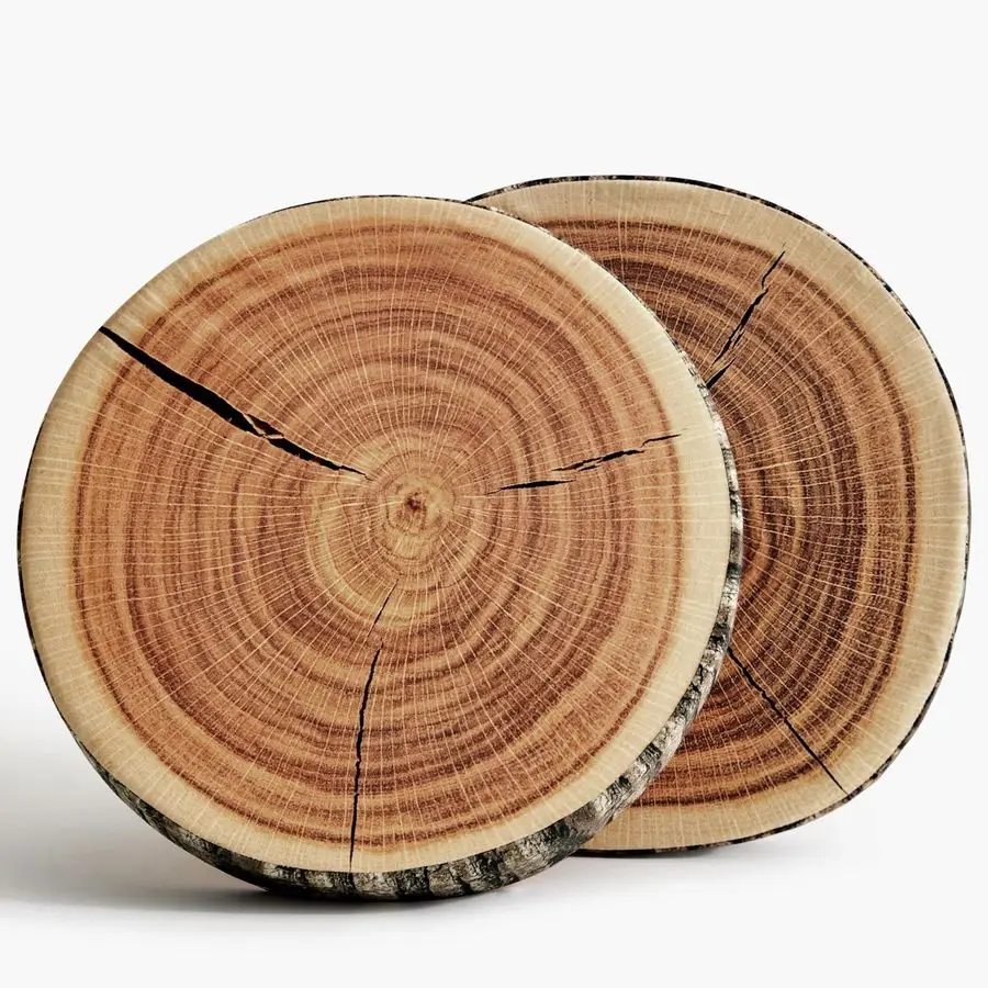 

Decorative Round Throw Pillow, 3D Digital Print Comfortable Kids Funny Cute Wood Log Pillow Circle Seating Floor Cushion for Hom