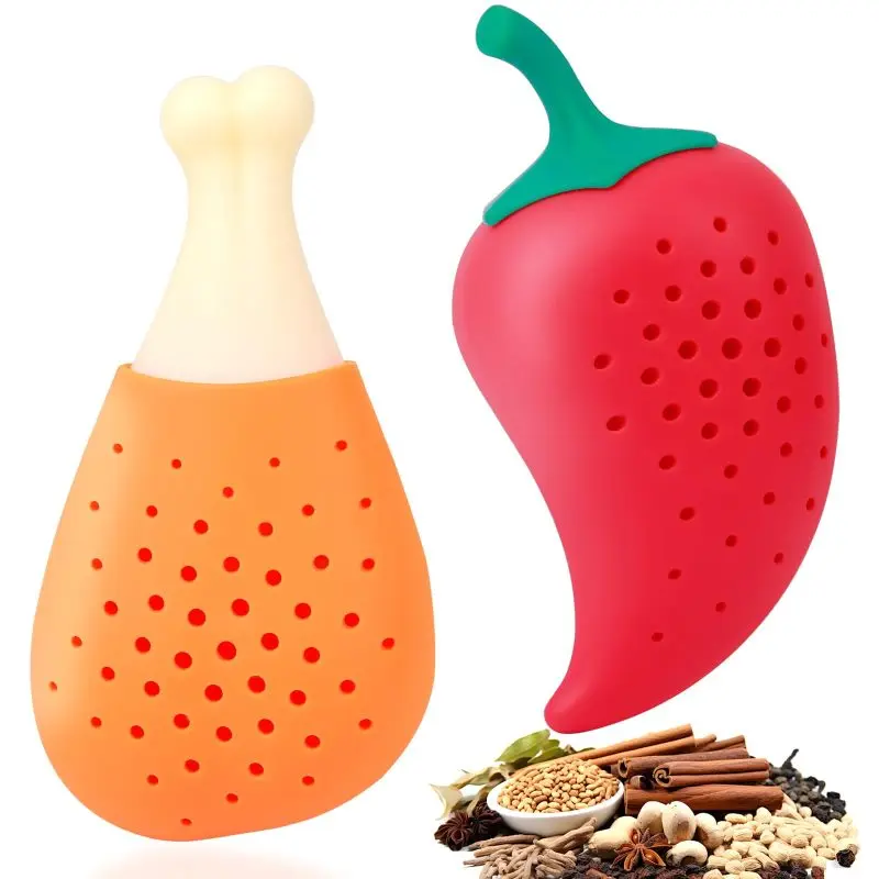 1pc Creative  Shaped Spice Filter Stewed Soup Pot Silicone Seasoning Pack Spice Soup Filter Onnfang