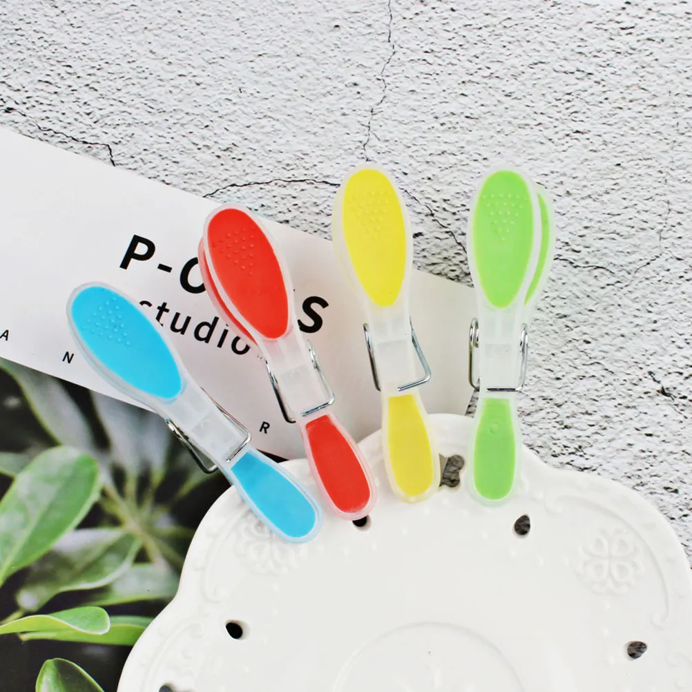2Set Anti-Skid Clothes Pegs Plastic Clothespins Laundry Clip Clamps Assorted Color Hanging Clip Clamps for Household Use