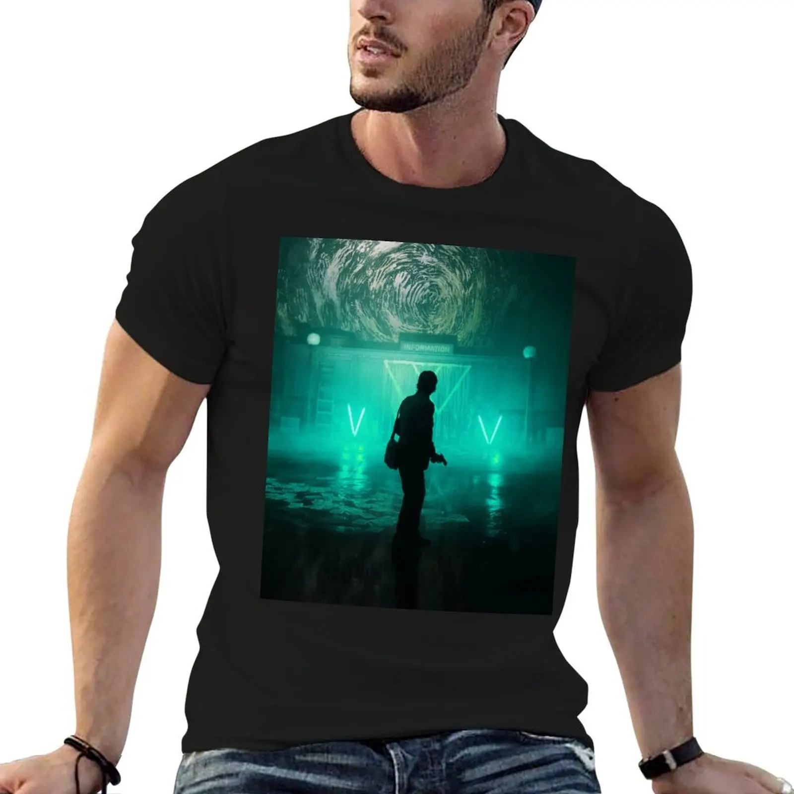 

alan wake 2 game, alan wake ii artwork T-Shirt man t shirts cotton t shirts for man pack cotton T-Shirt