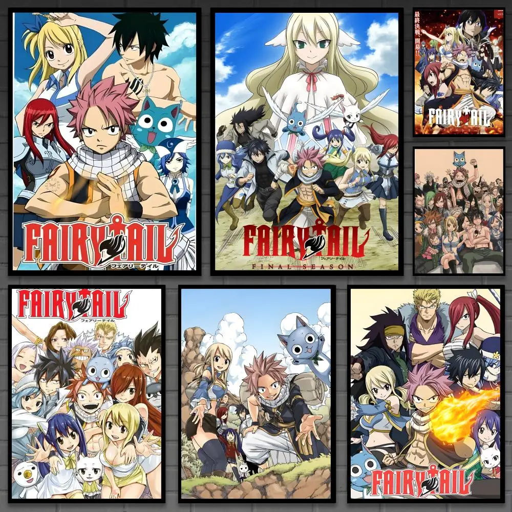 F-Fairy Tail Anime Classic Movie Poster, vielseitige, wasserfeste HD-Wandkunst, selbstklebende Dekoration für jeden Raum, ideales Geschenk