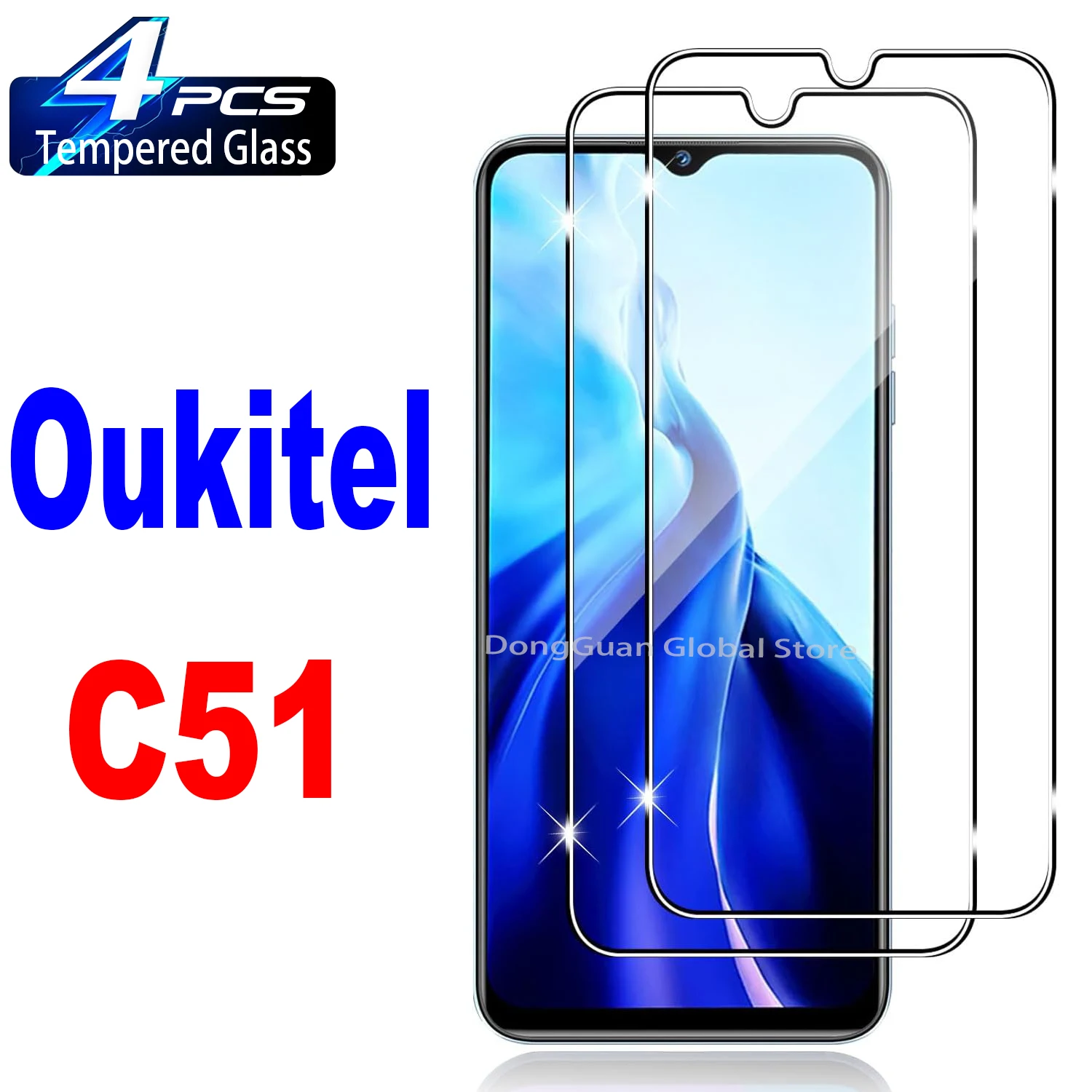 

For OUKITEL C51 Tempered Glass Screen Protector Glass Film