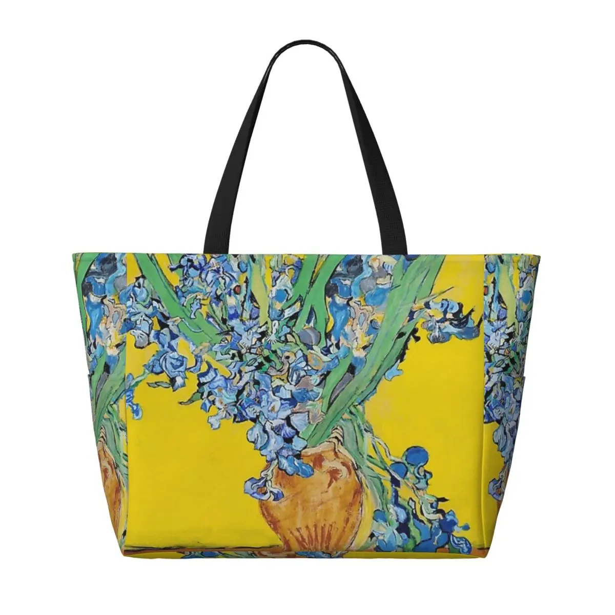 Vincent Van Gogh Irises Art Flowers Beach Tote Bag Sport Gym Yoga Duffle Large Tote Bag Women Travel Bag Fitness bag
