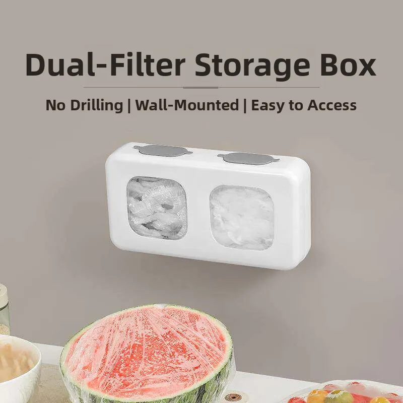 使い捨てプラスチックラップカバー収納ボックス壁掛けキッチン必需品ドローブリッジ鮮度保持バッグフィルターネットボックス