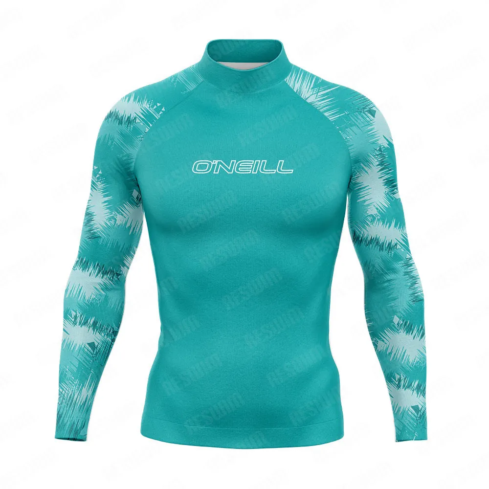 Summer Men's Rash Guards Surfing Suit Swimwear Long Sleeve Surf T-shirt UPF 50+ Swimsuit Boy Swimming Water Beach Sports Clothes