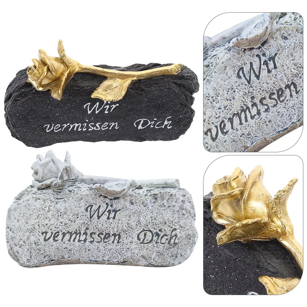 2 pièces en résine, décorations funéraires pour défunts, ornements de jardin et de pelouse, accessoires commémoratifs pour cimetière extérieur