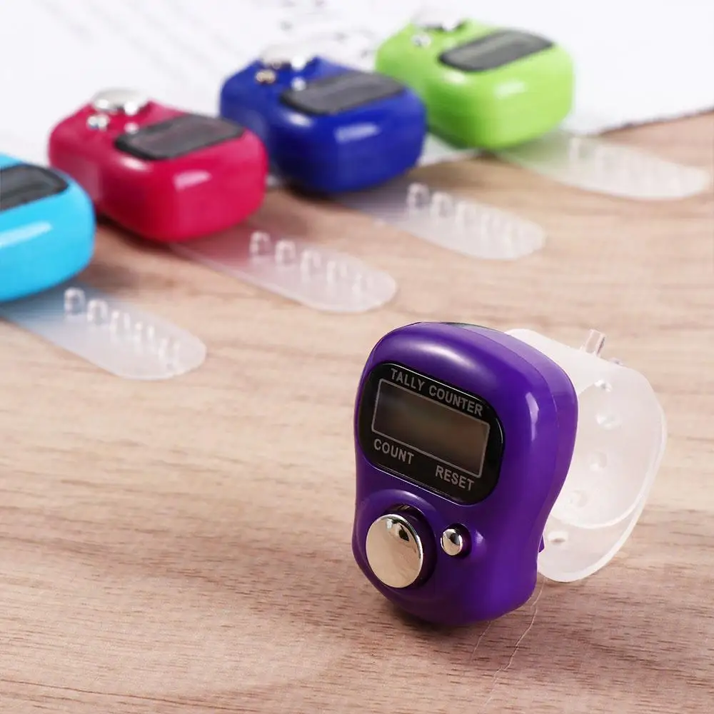 

Clicker Mini Finger Ring Tally Counter Digital Hand Held Stroke Counters Electronic Knitting Row Counter Scoring Tool