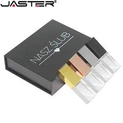 cristal presentes de casamento usb flash drives 128gb 3d gravação a laser logotipo personalizado pen drive 64gb fotografia presente memória vara