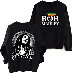 Bob Marley Sweatshirt Man Woman Harajuku Hip Hop Round Neck Long Sleeve Oversized Hoodie Fans Gift