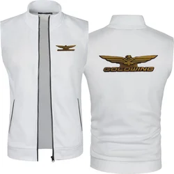 Goldwing Gl1800 Japan Motocycles Men's Knitted Velvet Fashion Casual Top Zipper Vest Sleeveless High Neck Fleece Men Wear XXXL