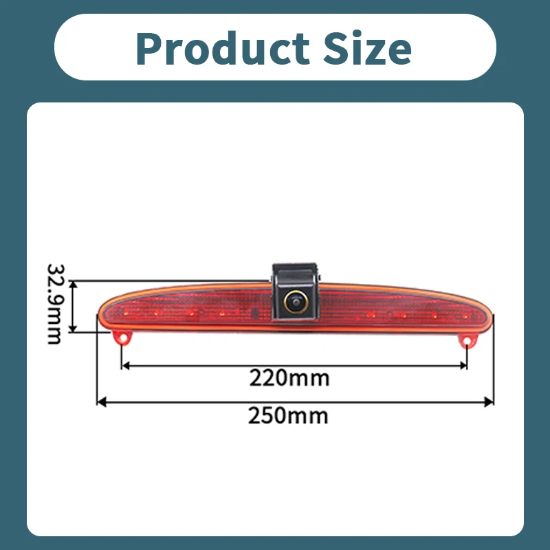 AHD 1080P عدسة ذهبية سيارة الفرامل ضوء كاميرا الرؤية الخلفية ل ايفيكو يوميا 2015-2017 شاحنة فان للرؤية الليلية مقاوم للماء #5