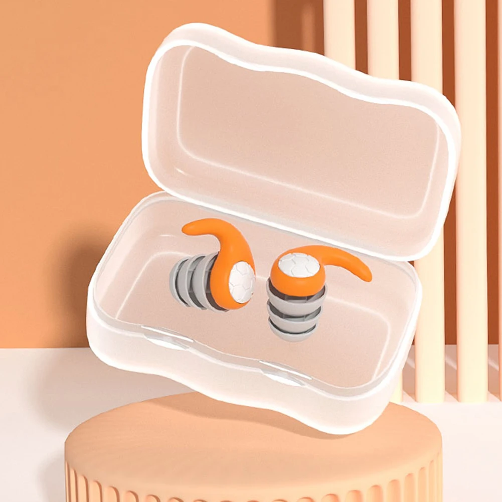 1 paire de bouchons d'oreilles en Silicone pour dormir, insonorisés, 3 couches, avec boîte de rangement, portables pour le sport et la natation