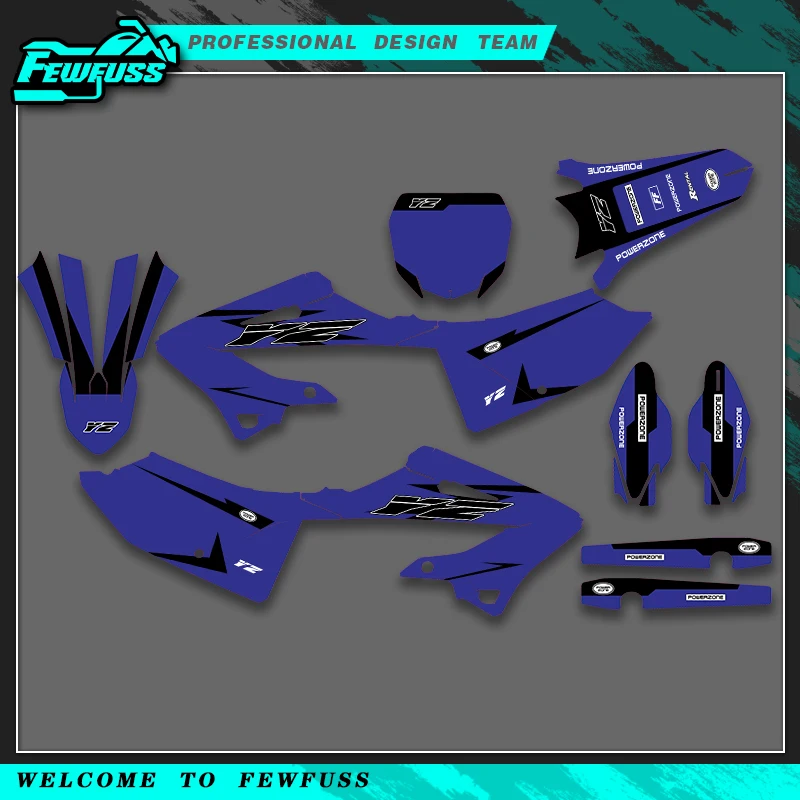 

Fewfuss для YAMAHA YZ 125 YZ125 YZ 250 YZ250 2022 2023 2024, графические наклейки, наклейки для мотоцикла, фон