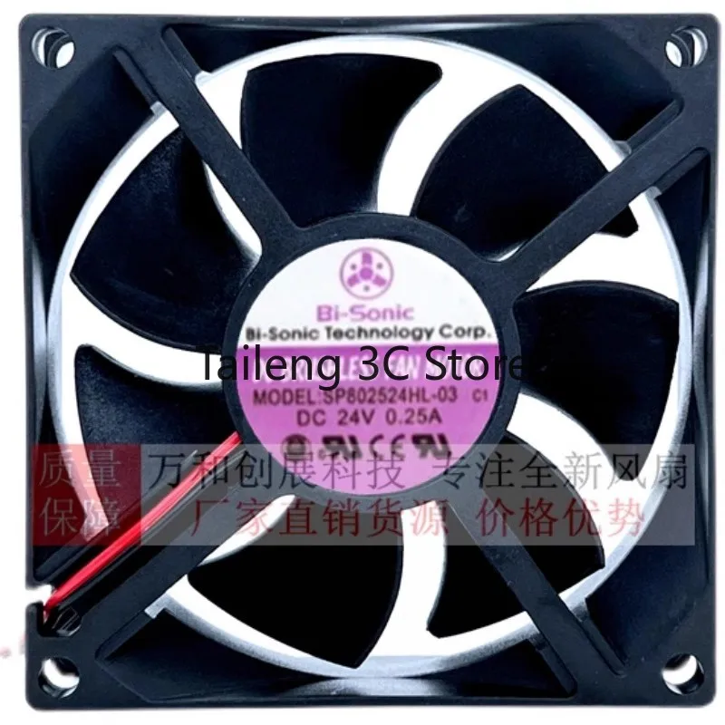 New CPU Fan for Bi-Sonic SP802524H-03 24V 0.21A 8CM 8025 Frequency Converter Cooling Fan 80x80x25mm
