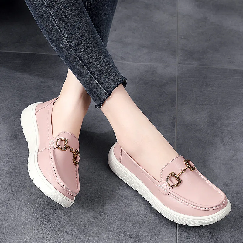 Genuine Leather Shoes for Women 2023 Trend Retro Casual Flat Chunky Platform Sneakers Girls Luxury Tennis Female Fashion Comfort