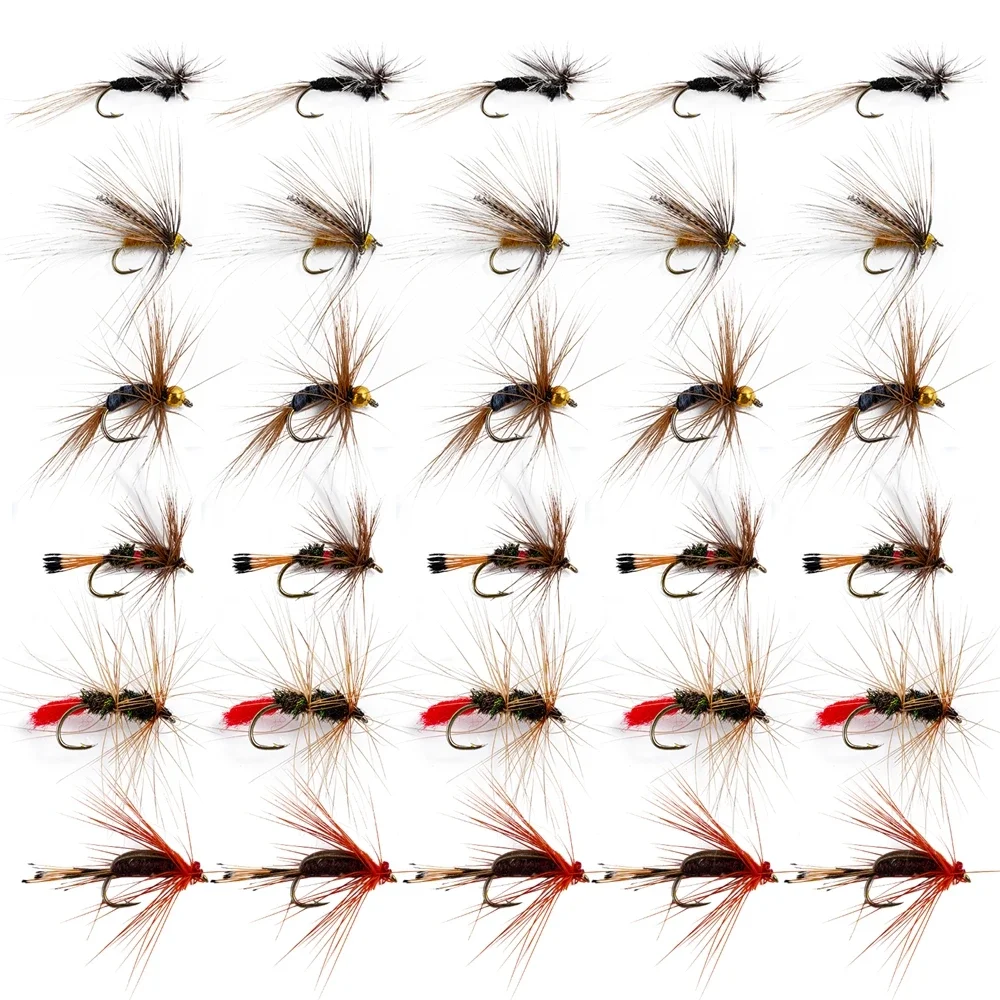 Zestaw przynęt Goture Fly Fishing Lure Kit Nymph Dry Wet Flies Bait z super zaostrzonym haczykiem korbowym Idealny wabik