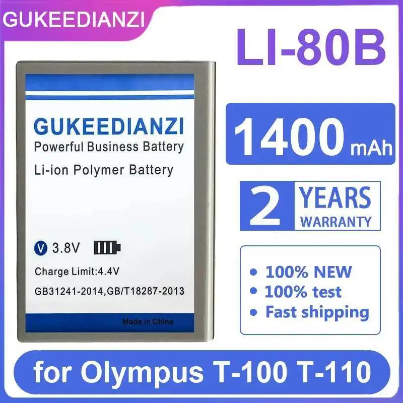 

1400Mah LI-80B High Compatibility Camera Battery Good Low-Temperature Performance For Olympus T-100 T-110