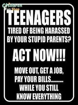 TEENAGERS TIRED OF BEING HARASSED BY YOUR STUPID PARENTS Retro Vintage  Tin Metal Sign Wall Decor Home Decor