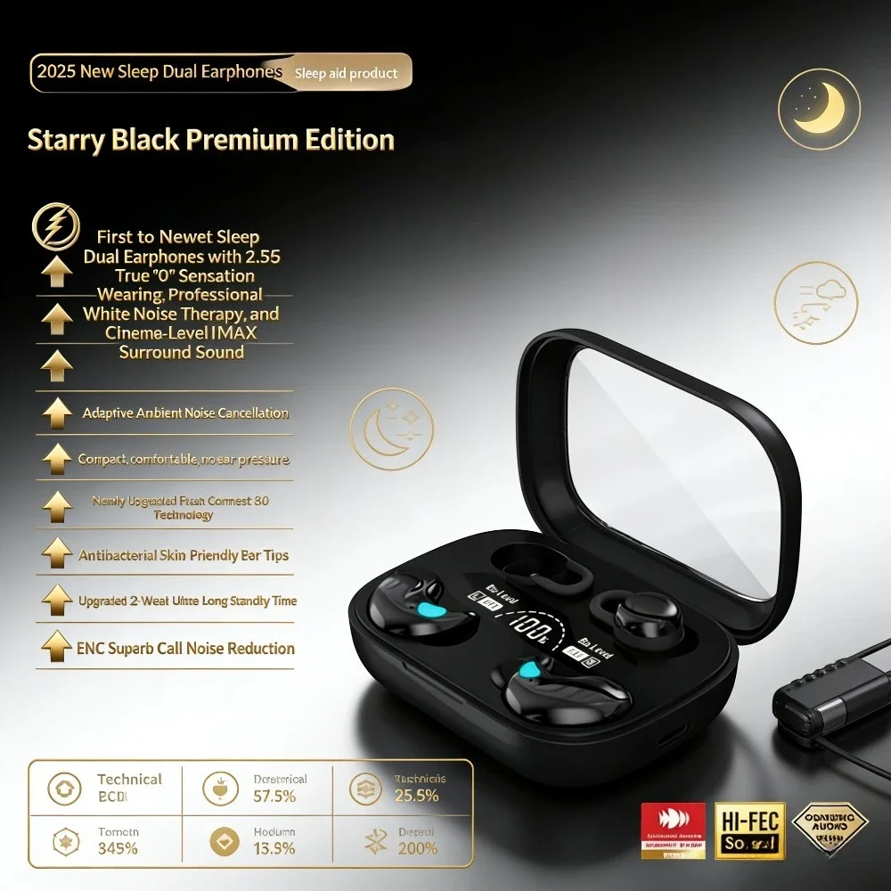 Wireless Earbuds HD Stereo Sound Noise Reduction High Appearance Value for Gaming Music Sports Daily Entertainment Life
