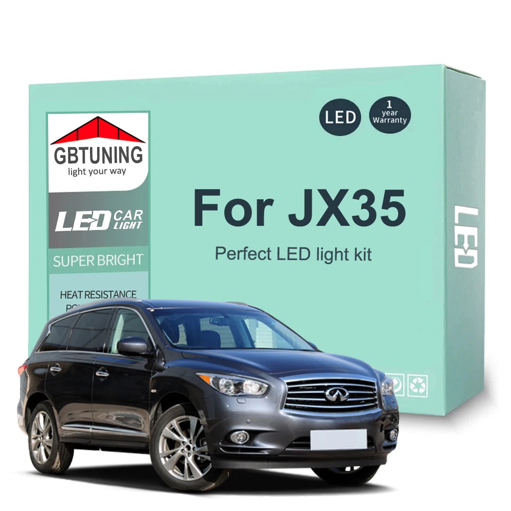 

14Pcs LED Interior Light Bulb Kit For Infiniti JX35 2012 2013 Canbus Indoor Reading Trunk License Plate Lamp Car Accessories