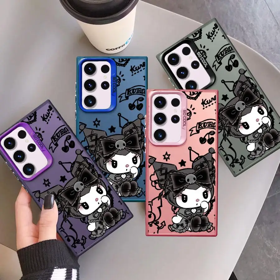 Phone Cover Case for Samsung Galaxy S26 S23 S25 Edge Note 20 Ultra S21 S22 S20 Plus S24 FE S23 Ultra Sanrio Cute Kuromi