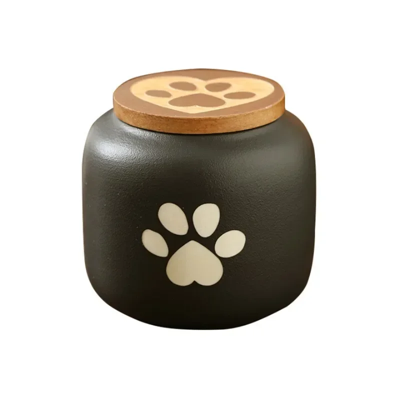 Pet Urn Ceramic Pet Urn Cat Dog Hair Collection Memories Memorial Storage, Black 180ml