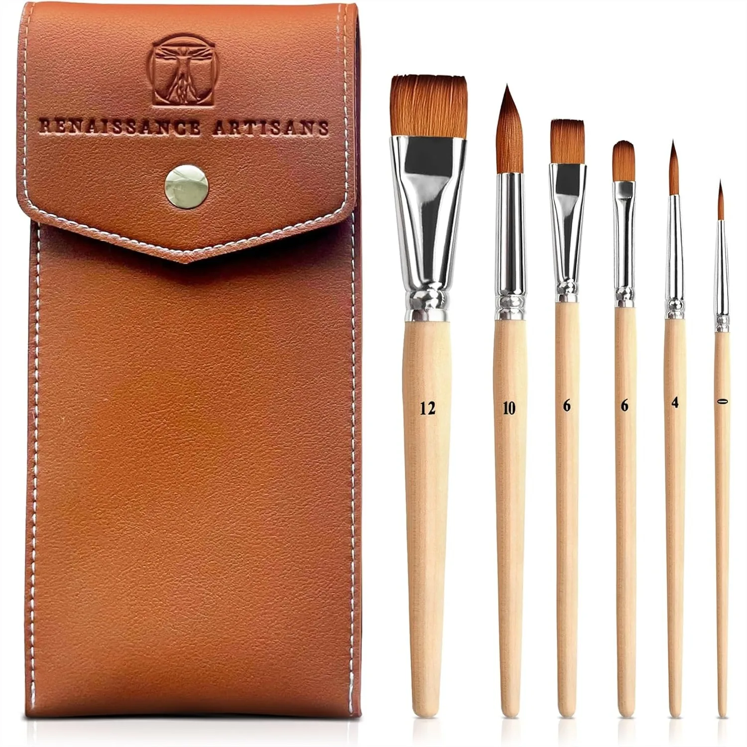 

6pc Travel Watercolor Brushes Set, Kolinsky Sable Performance, for Watercolor, Gouache, Oil - Premium Art Kit