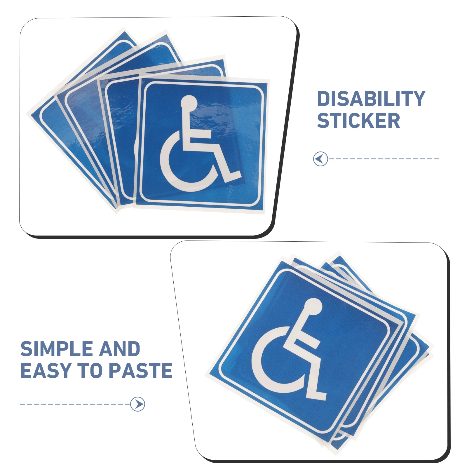 

4 Sheets Stickers Disability Sign Wheelchair Unisex Handicap Bathroom Reflective Parking Decal Men Women Placard