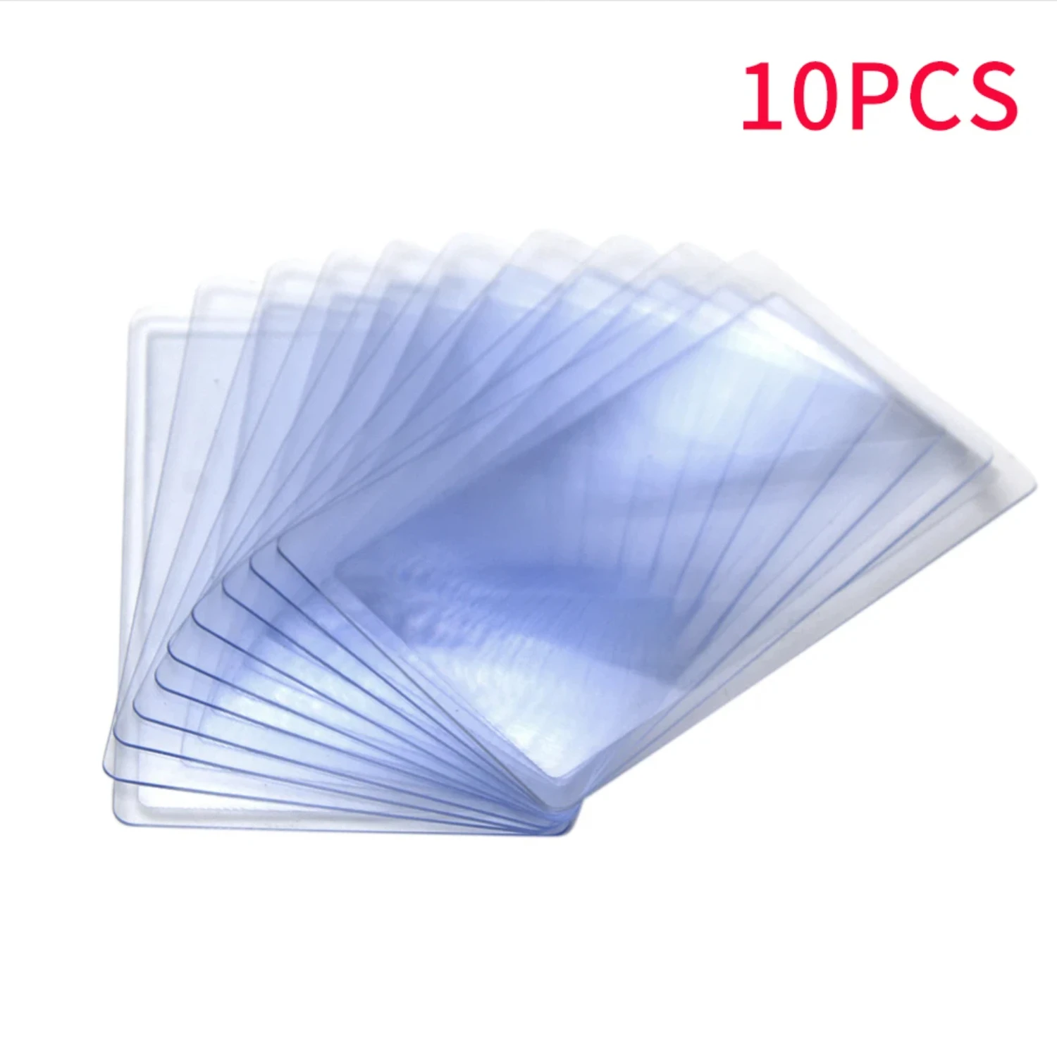 Ultra-thin Portable Pack of 10 Clear Plastic Credit Card Magnifiers - Convenient and Lightweight 3X Magnifying Lens for Easy Rea