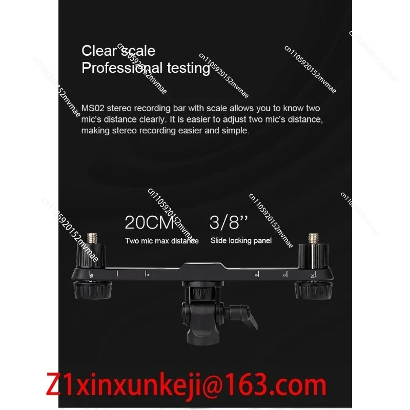 MS02 Dual Microphone Stereo Recording Stand Portable and Stable,visually Adjustable with Scale