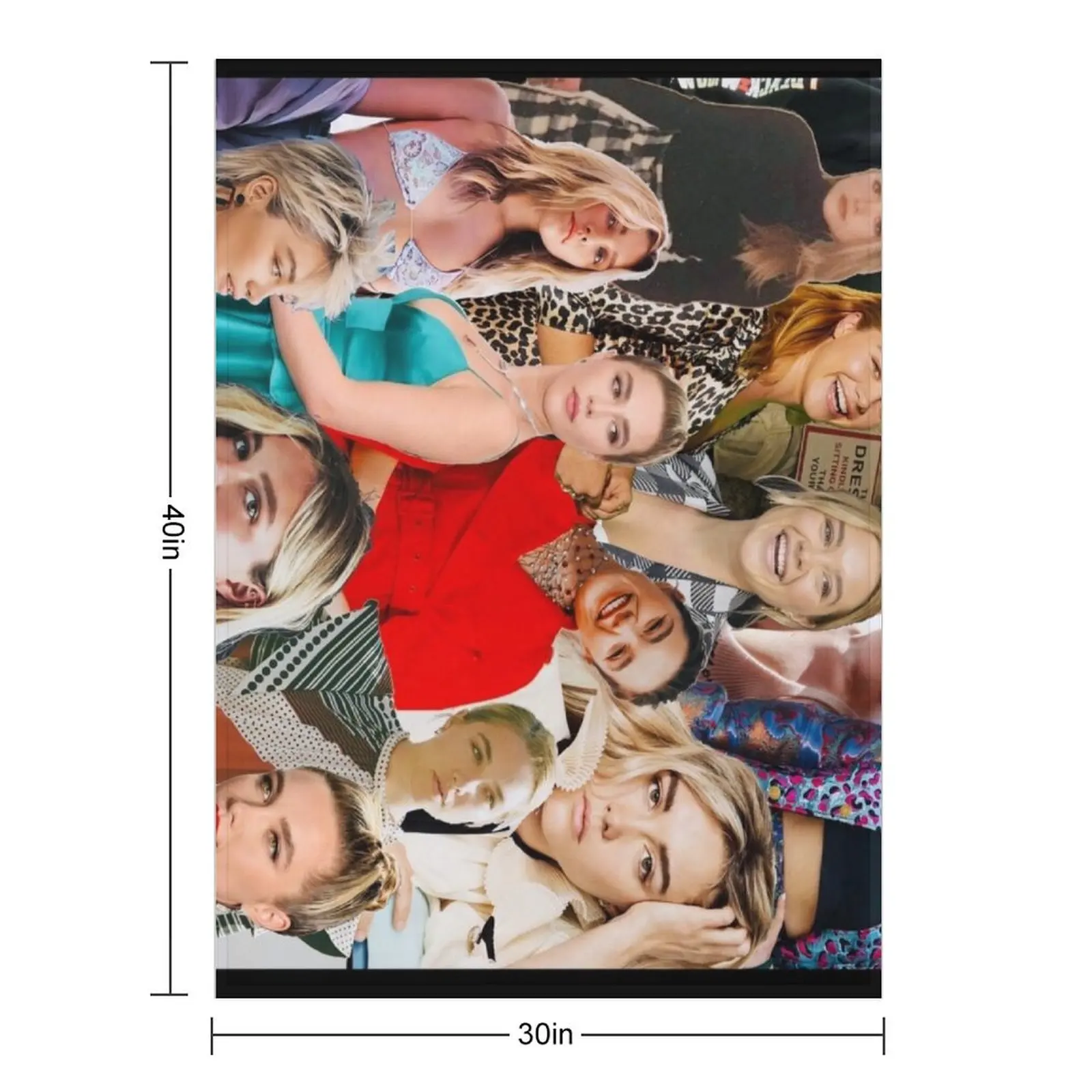 Florence Pugh Collage Throw Blanket Thermals For Travel heavy to sleep Nap Cute Plaid Blankets