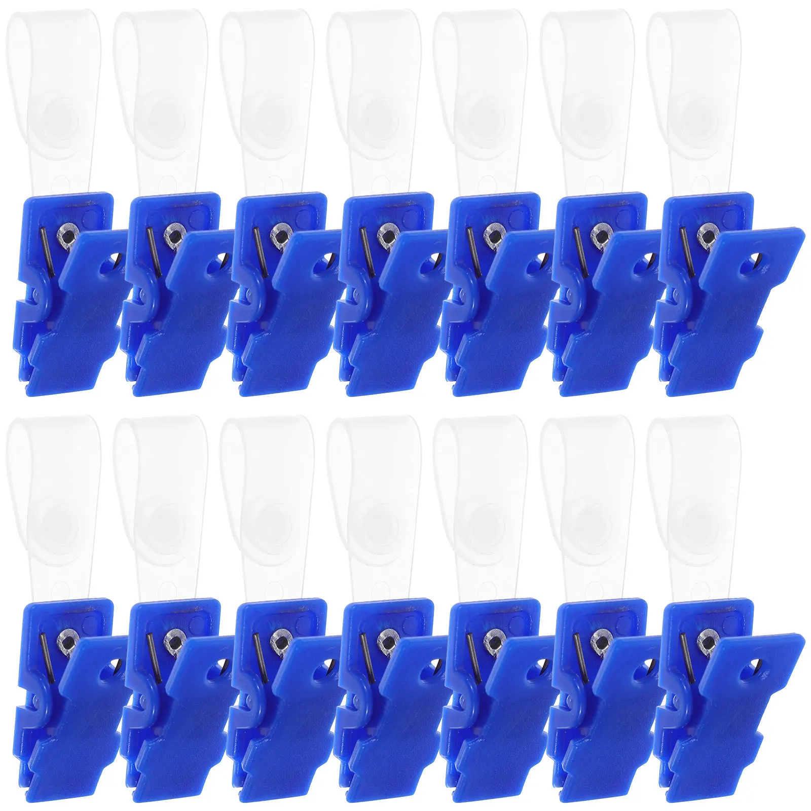 

100Pcs Badge Clips Clear Plastic Small Work Badge Holders for Id Cards Trade Use Lanyard Clips Name Tag Holders
