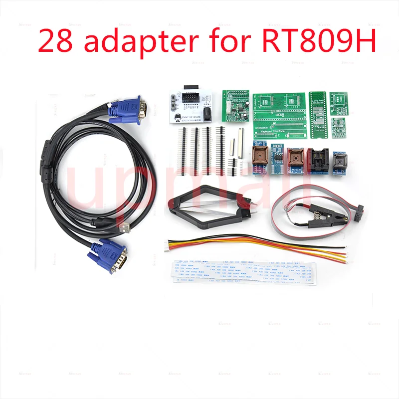 Free Shipping For RT809F Programmer 28 adapters EMMC-NAND FLASH USB BGA48 BGA64 BGA169 TSOP56 SOP44-DIP44 All Adapters