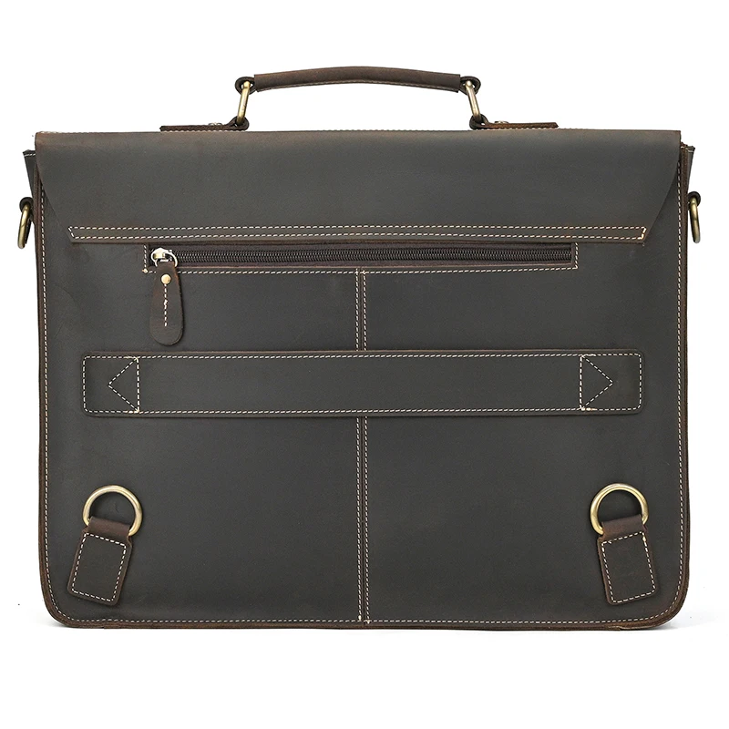 Vintage Style Men's Briefcase Backpack Leather Daypack For Men Male Travelling Bagpack Backpack Latop Bag 14" Laptop Bag 3 In 1