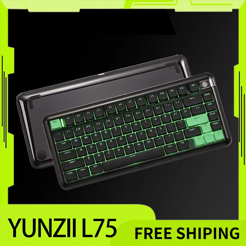 Yunzii L75 Low Profile Switch Keyboard Tri Mode Wireless Mechanical Keyboard Custom Portable Keynouo L75 Keyboard Office Win/Mac