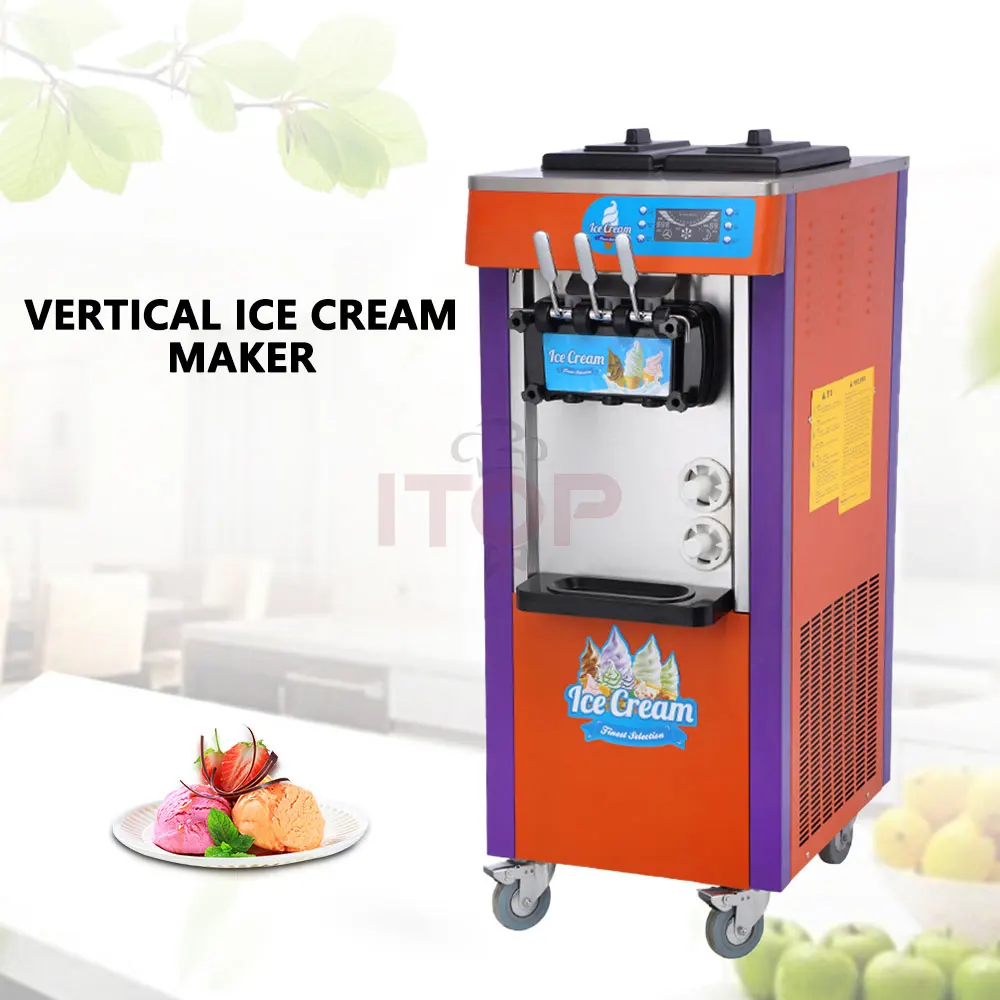 Macchina per gelato soft economica a tre gusti per yogurt in acciaio inossidabile di buona qualità da tavolo commerciale in vendita