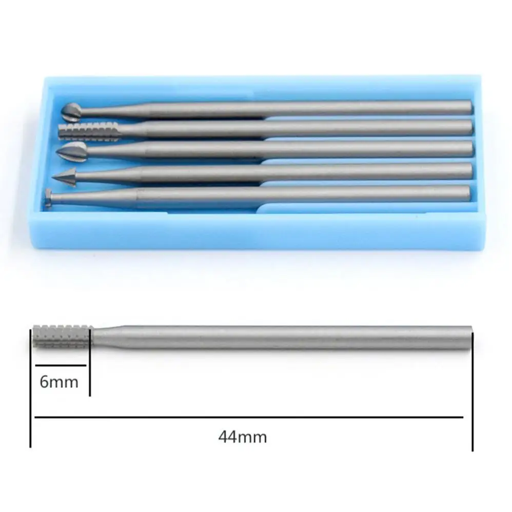 6 pz 2.35mm gambo in acciaio al tungsteno fresa pietra d'ulivo Micro intaglio trapano metallo/gioielli/gioielli intaglio strumento di macinazione
