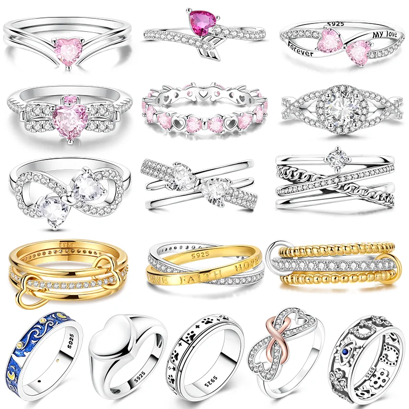 

Оригинальное серебряное кольцо 925 пробы, сверкающее кольцо «Бесконечная любовь», кольца «Звездная ночь» для женщин и девочек, ювелирные изделия, подарки на день рождения, годовщину, помолвку