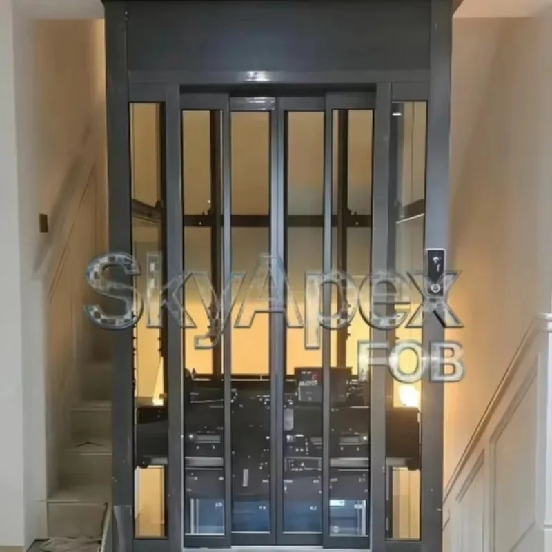 Modern Gearless Home Elevator Villa Passenger Lift Two Floor Residential Family Use Elevator CE Certified Safety Design FOB