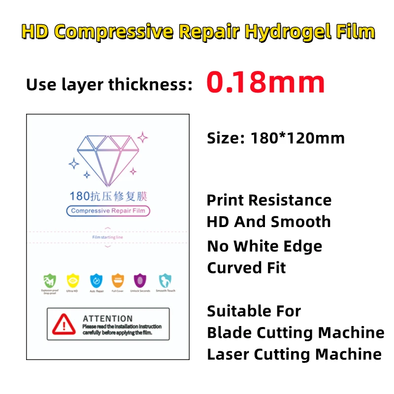 50pcs Compressive Repair HD Hydrogel Film For Intelligent Cutting Machine Phone Screen Protectors Matte Universal Cuttig Film