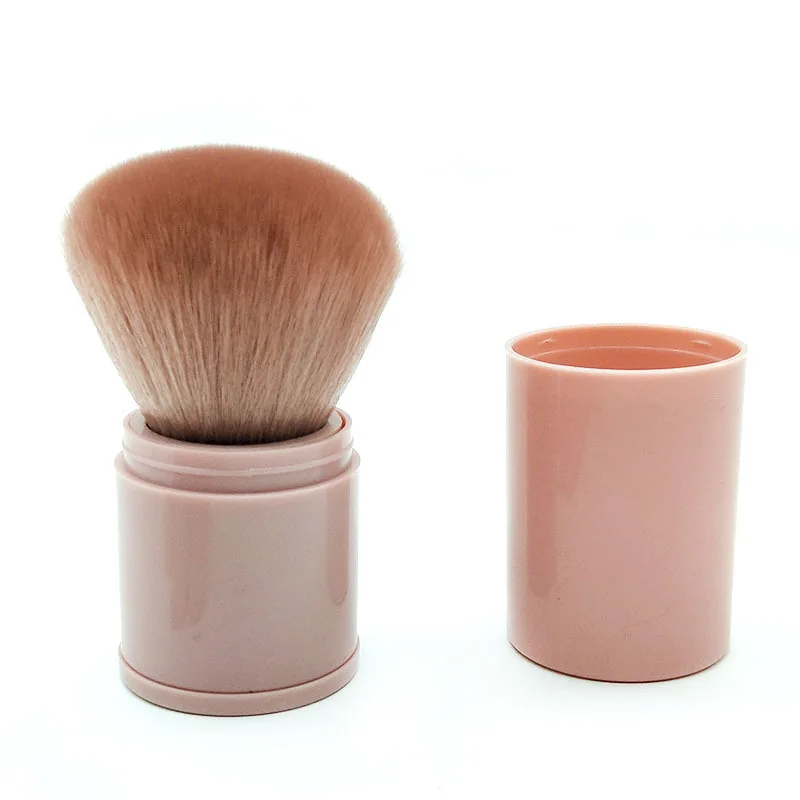 Brocha para polvo de ajuste de maquillaje, brocha para polvos sueltos con cabezal de seta individual, brocha para colorete retráctil, brocha para polvos, brocha para maquillaje, disponible