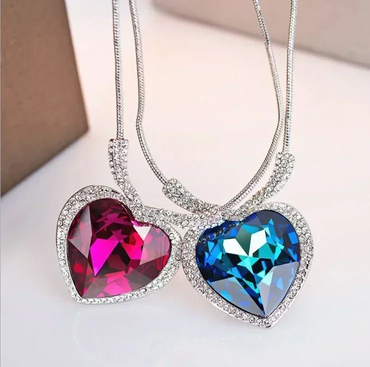 New sector Ocean Heart Wedding Crystals from Austrian Choker clothes Necklaces For Women Party