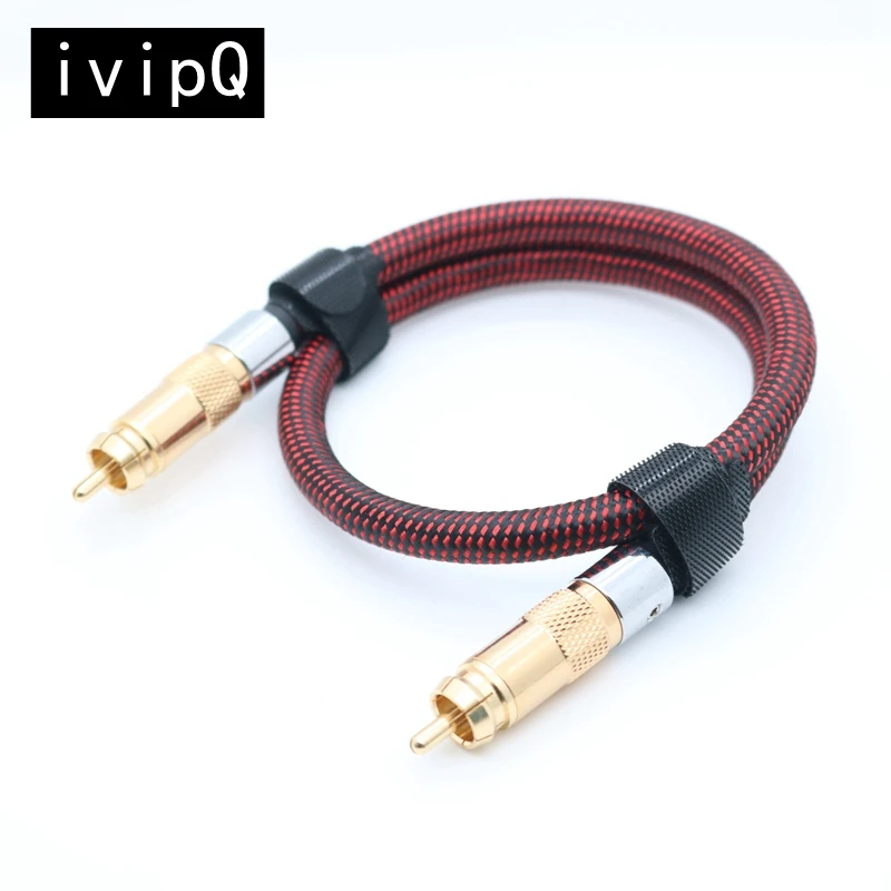 ivipQ HiFi 7N OCC+OFC RCA Audio Cable RCA Stereo Cable 2RCA to 2 RCA Male to Male Audio Cable For Home Theater HD TV Amplifiers